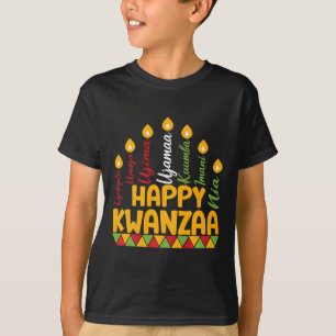 Camiseta Feliz Kwanzaa Kinara Sete Velas Princípios De K