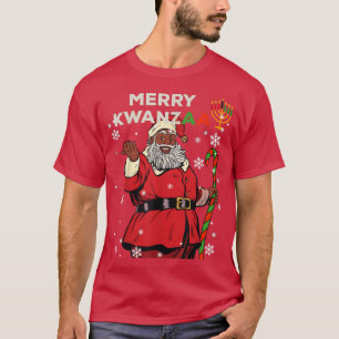Camiseta Feliz Kwanzaa Papai Noel Negro Natal Africano
