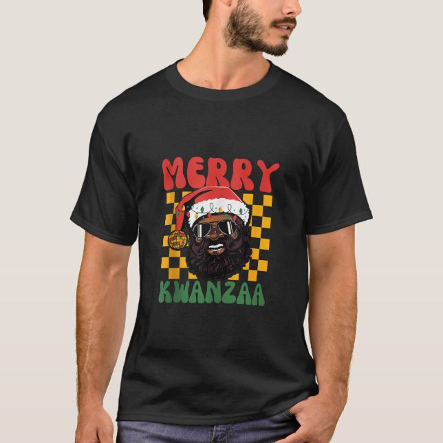Camiseta Feliz Kwanzaa Papais noeis African American Funny  (Frente)