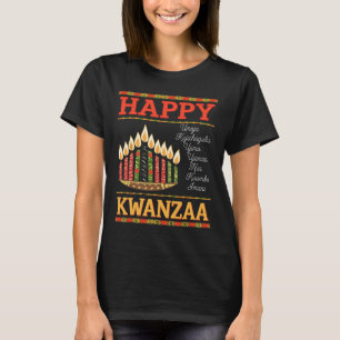 Camiseta Feliz Kwanzaa Sete Princípios De Homens Kwanzaa