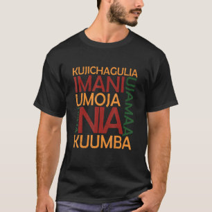 Camiseta Feliz Kwanzaa Sete Princípios Do Africano Kwanzaa