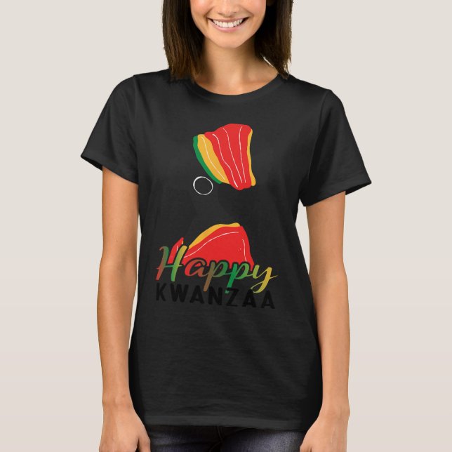 Camiseta Feliz Kwanzaa Sete Princípios Do Africano Kwanzaa (Frente)