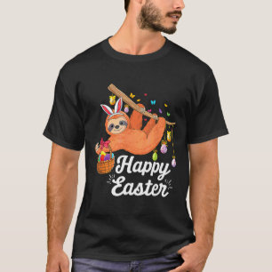 Camiseta Feliz Lama Bonita Com Coelhinho De Ovo Caçando Ea
