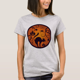 Camiseta Feliz lanterna do Halloween aranhas e morcegos neg