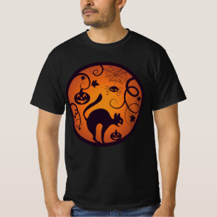 Camiseta Feliz lanterna do Halloween aranhas e morcegos neg
