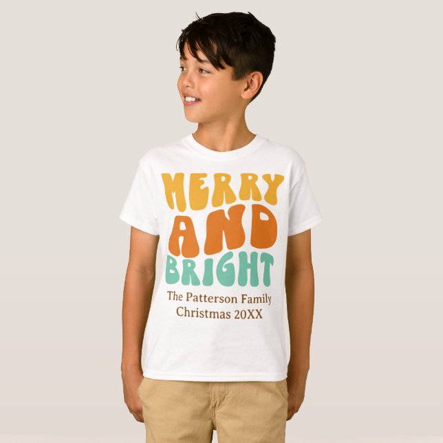 Camiseta Feliz Legal retrô e Natal do Bright Boy (Frente Completa)
