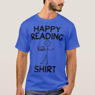Camiseta Feliz Leitura  Figura de Palito Amante de Livros L