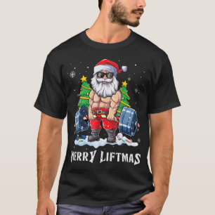 Camiseta Feliz Levantamento de Natal Palhaço Papai Noel Aca