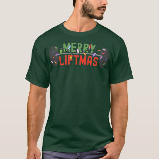 Camiseta Feliz Liftmas Engraçado Levantamento de Peso