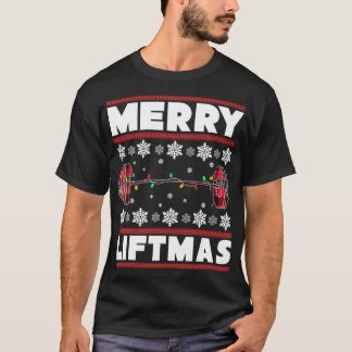 Camiseta Feliz Liftmas Engraçado Malhação de Workout de Nat