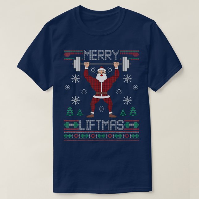 Camiseta Feliz Liftmas Feia de Natal (Frente do Design)