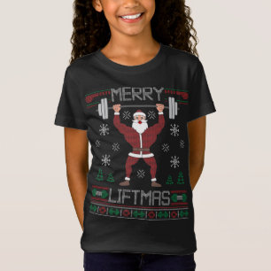 Camiseta Feliz Liftmas Feia de Natal Doce Santa Claus G