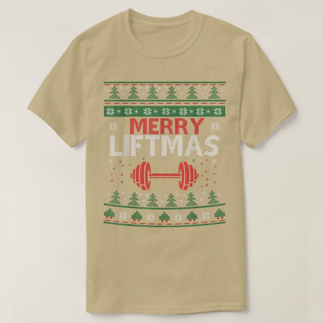 Camiseta Feliz Liftmas Feia de Natal Doceteiro 4 (Frente do Design)