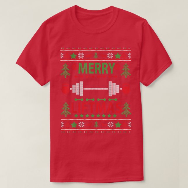 Camiseta Feliz Liftmas Feia de Natal Docinho Workout39 (Frente do Design)