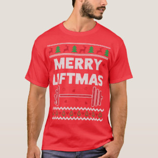 Camiseta Feliz Liftmas Feio Natal Workout Ajustado Engraçad