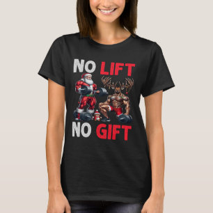 Camiseta Feliz Liftmas Papais noeis Musculares Arranjo de X