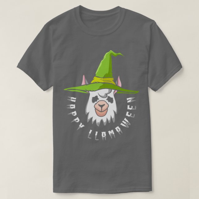 Camiseta Feliz Llamaentre Halloween Llama Trick Ou Tremendo (Frente do Design)