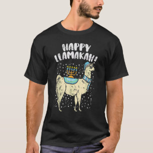 Camiseta Feliz Llamakah Llama Menorah Hanukkah Chanukah Jud