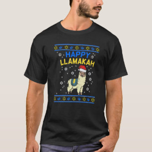Camiseta Feliz Llamakah Natal Llama Judaico Hanukkah