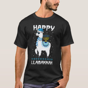 Camiseta Feliz Llamakkah Llama Judaico Fofo Óculos de Sol H