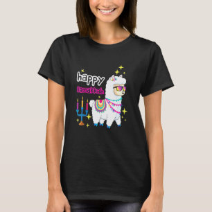 Camiseta Feliz Llamakkah Llama Velas Alpaca Menorá Judaica