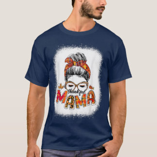 Camiseta Feliz Mama Mensageira Mulher Leopard Fall Obrigado