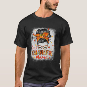 Camiseta Feliz Mama Mensageiro Caiu no outono Ação de Graça