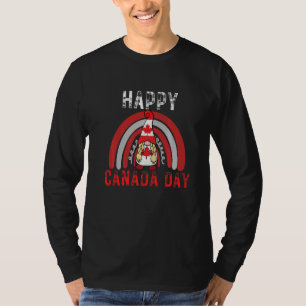 Camiseta Feliz Mapeamento Folha do Canadá Bandeira do Dia d