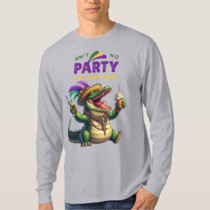 Camiseta Feliz Mardi Gras Alligator