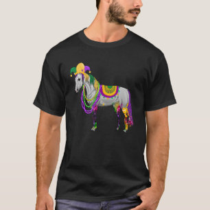 Camiseta Feliz Mardi Gras Cute Horte Vestindo Miçangas Jest