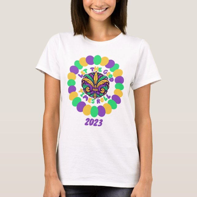 Camiseta Feliz Mardi Gras fleur-de-lis (Frente)