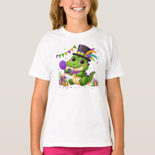 Camiseta Feliz Mardi Gras Jacaré