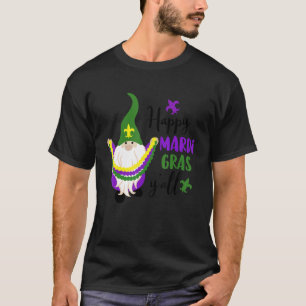 Camiseta Feliz Mardi Gras Yall Gnomo Mardi Gras 2023 Miçang