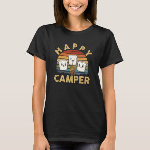 Camiseta Feliz Marshmallow Camper Cup Para Crianças Homens