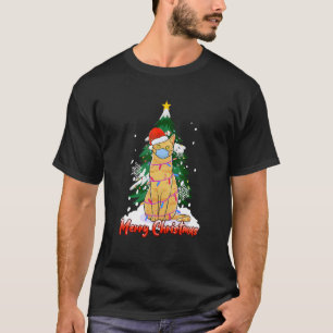 Camiseta Feliz Máscara de Natal Para Gatos Amarelos