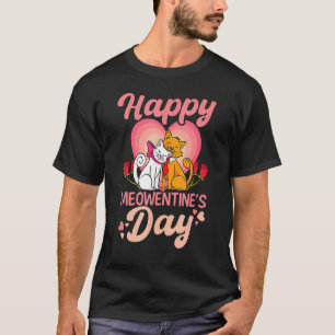 Camiseta Feliz Meowentine S Day Giro Casal Cortante V