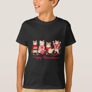 Camiseta Feliz Meowentines Gatinho Fofo Amor de São Valenti