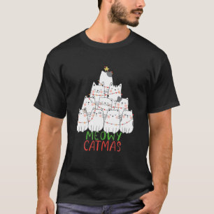 Camiseta Feliz Meowy Catmas Xmas Engraçado Gato Natal 2