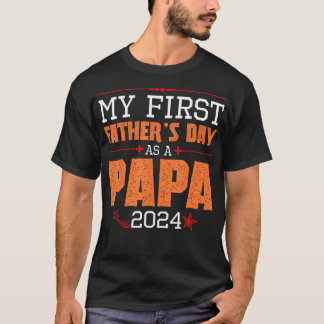Camiseta Feliz Meu Primeiro Dia de os pais Como Pai Papa 20