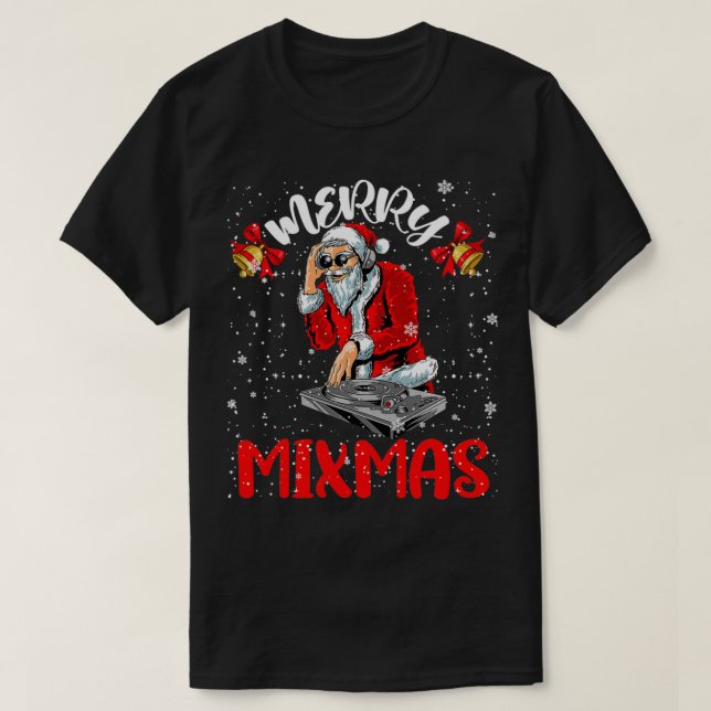 Camiseta Feliz Mimas Legal Papais noeis Merry Xmas DJ Vesti (Frente do Design)