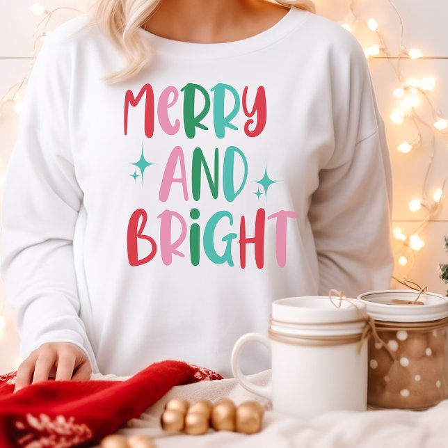 Camiseta Feliz Moderna e Brilhante Natal Colorido (Criador carregado)