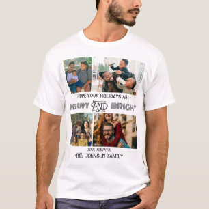 Camiseta Feliz moderna e foto da família brilhante