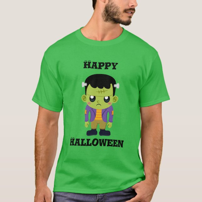 Camiseta Feliz Monstro das Halloween (Frente)