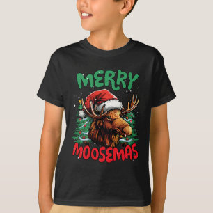 Camiseta Feliz Moosemas Engraçado Pato de Natal