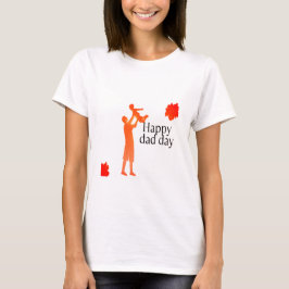Camiseta Feliz Mug do Pai - Padre e Criança Silhouette - Pr