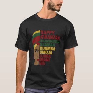 Camiseta Feliz Mulher Negra Africana Kwanzaa