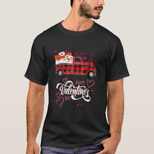 Camiseta Feliz Namorados Dia Mulheres Crianças Caminhão Ver (Frente)