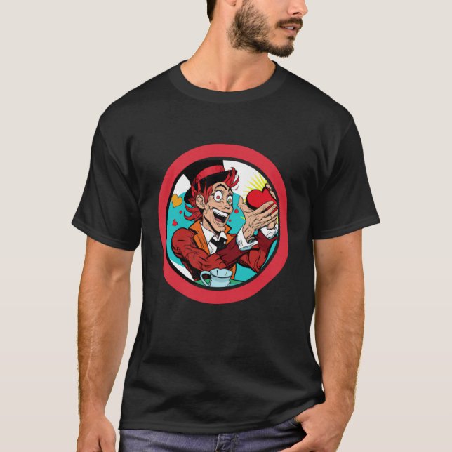 Camiseta Feliz Namorados Mad Hatter Correspondente Namorado (Frente)