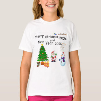Camiseta Feliz Natal 2024 e Ano Novo 2025