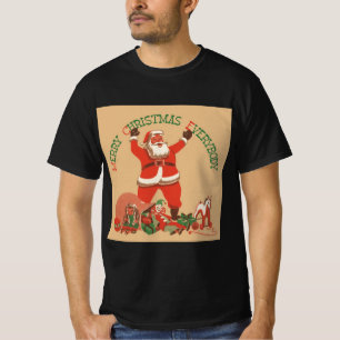 Camiseta Feliz Natal a Todos! Santa Claus Vintage